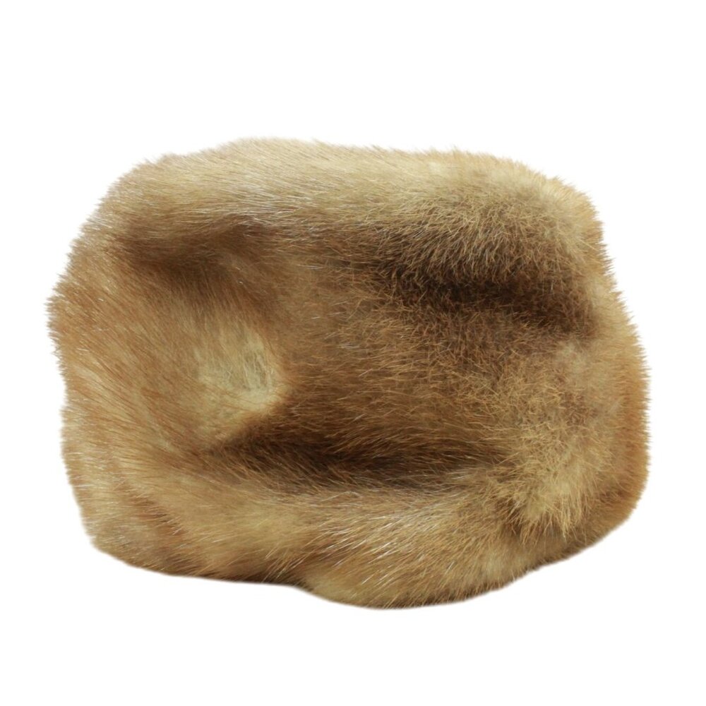 Vintage Camelot New York Women’s Genuine Mink Fur Beret Hat Light Brown